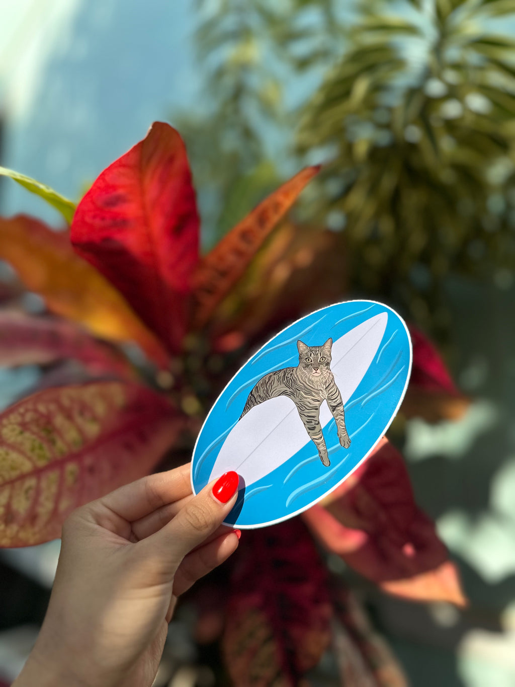 Surfing Cat Sticker