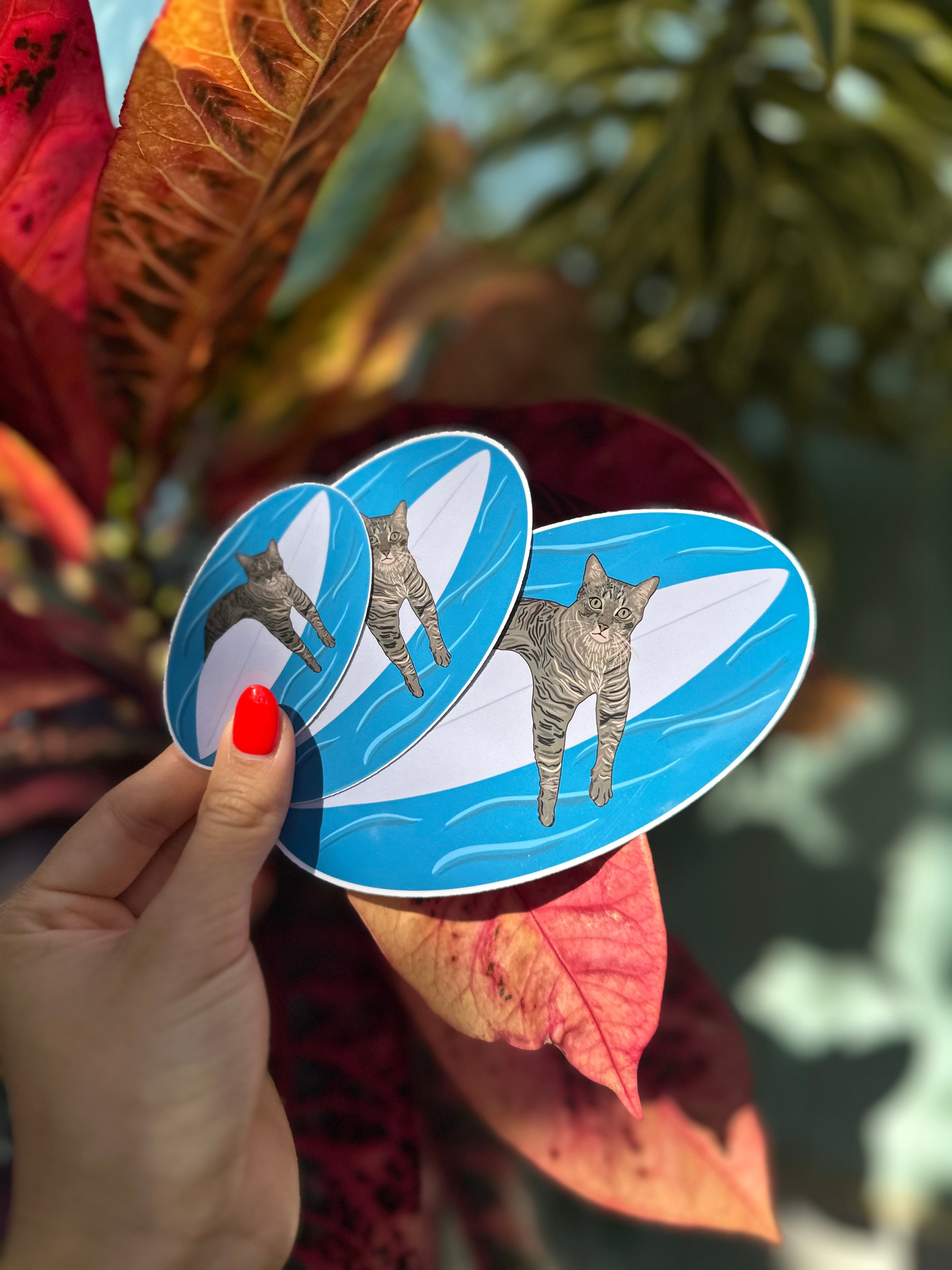 Surfing Cat Sticker