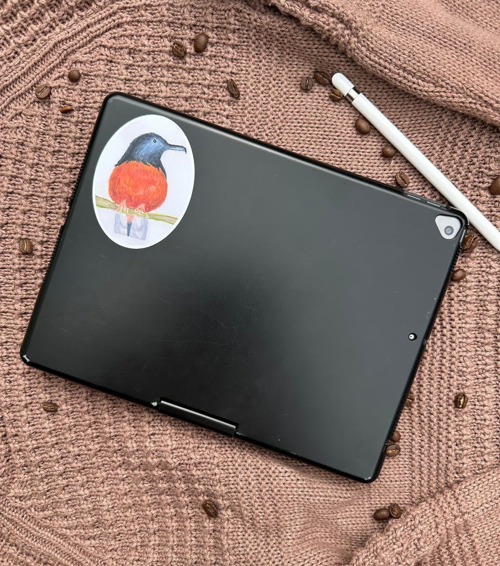 White-Booty Shama Sticker