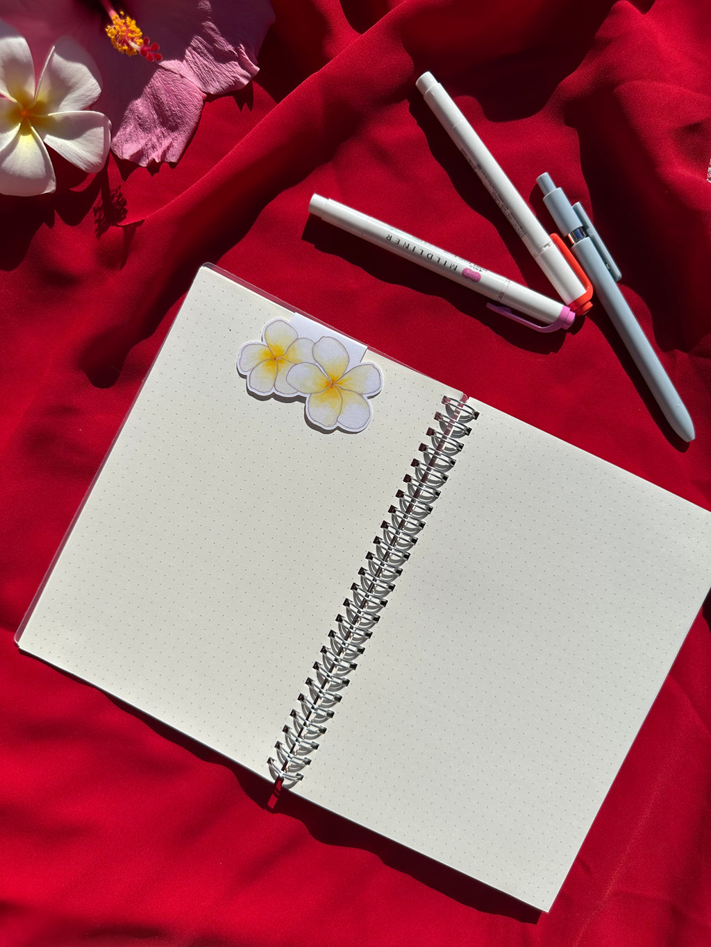 Double Plumeria Magnetic Bookmark