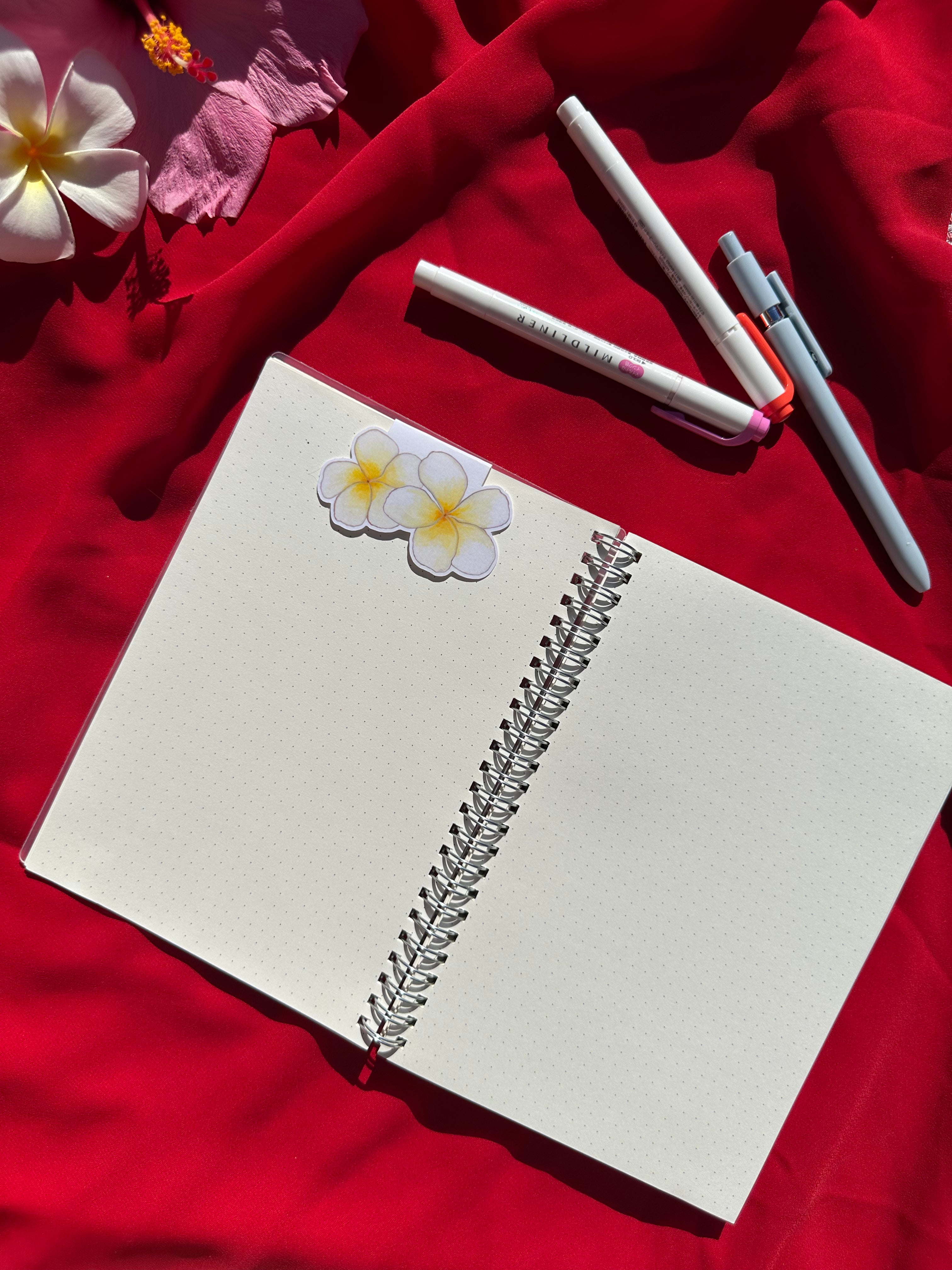 Double Plumeria Magnetic Bookmark