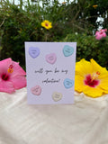"Will you be my valentine?" Greeting Card