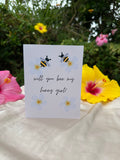 "Will you bee my honey girl?" Greeting Card