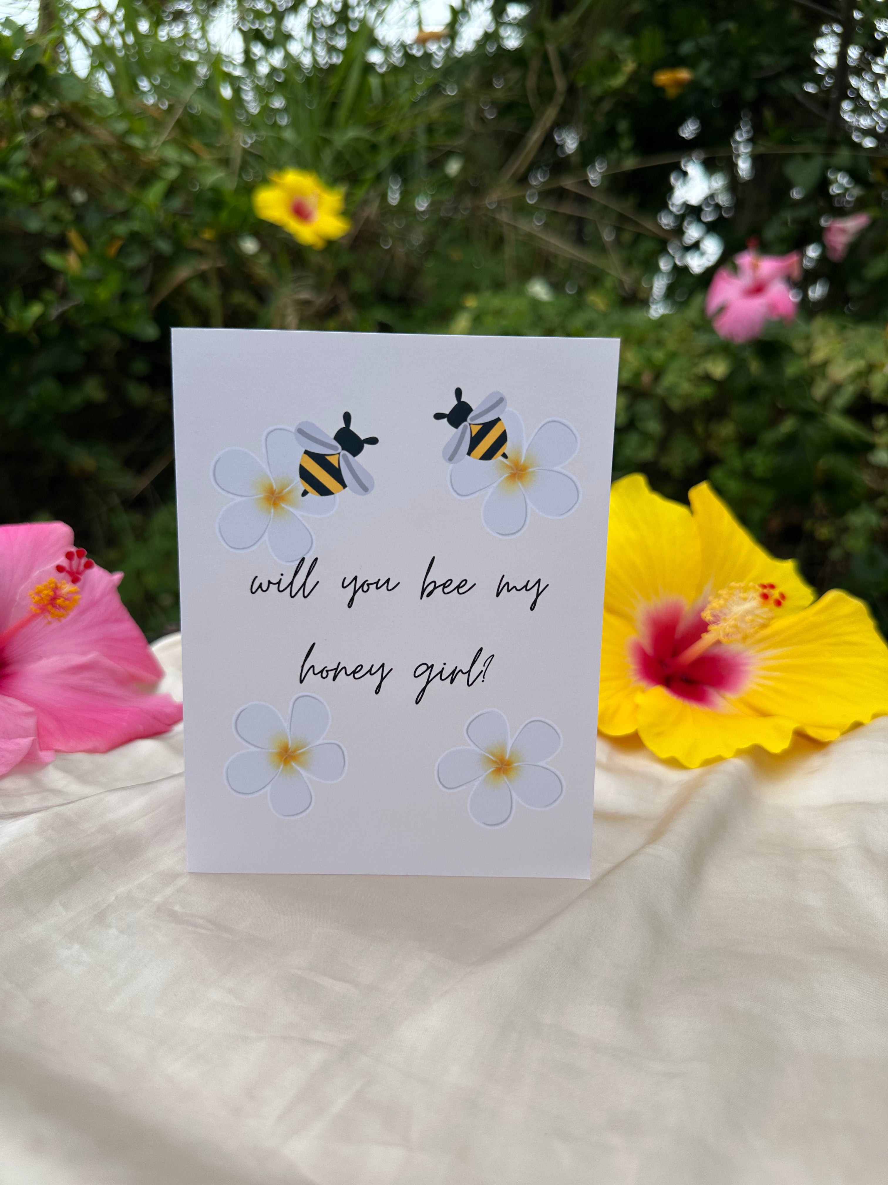 "Will you bee my honey girl?" Greeting Card