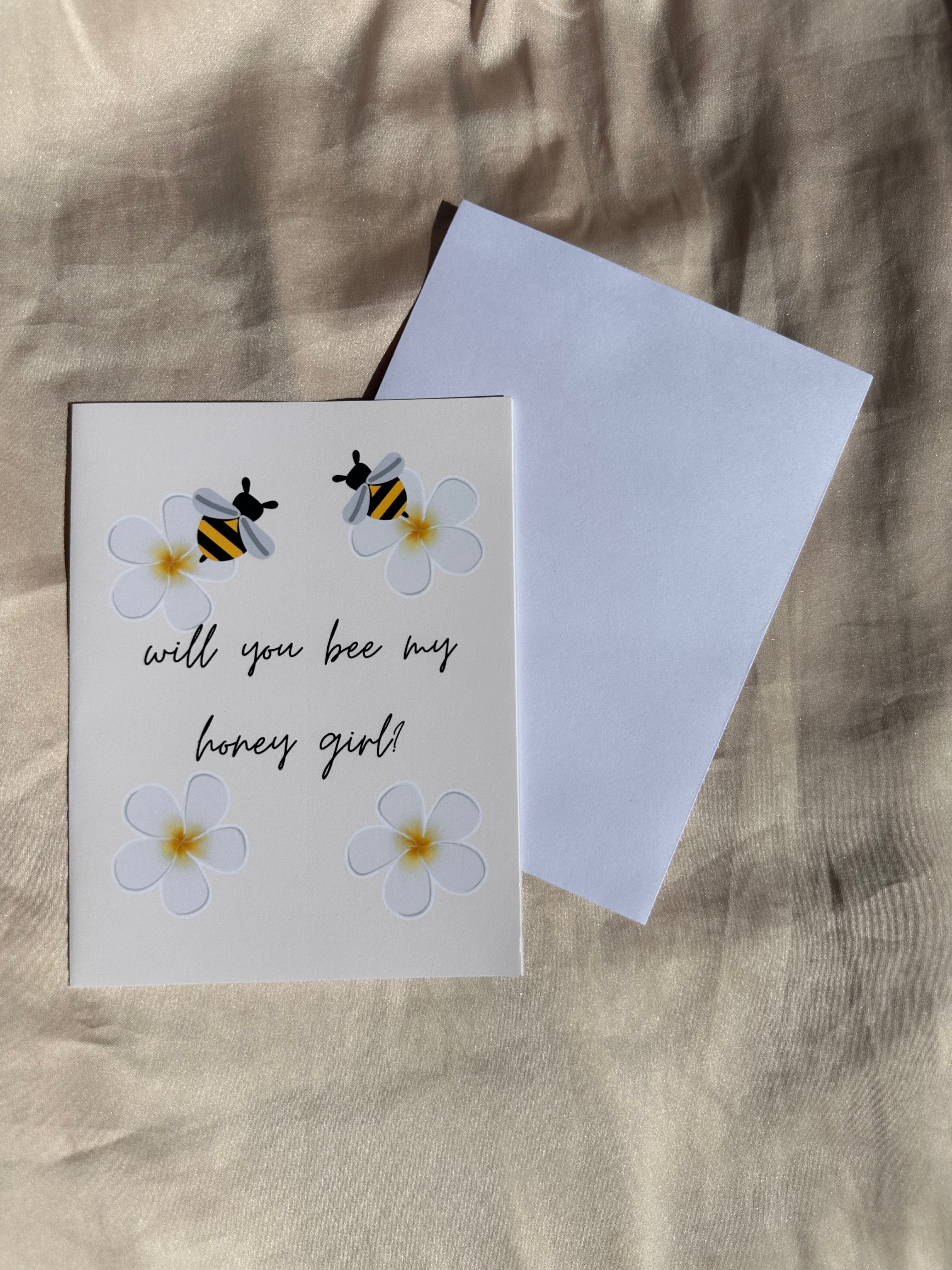 "Will you bee my honey girl?" Greeting Card