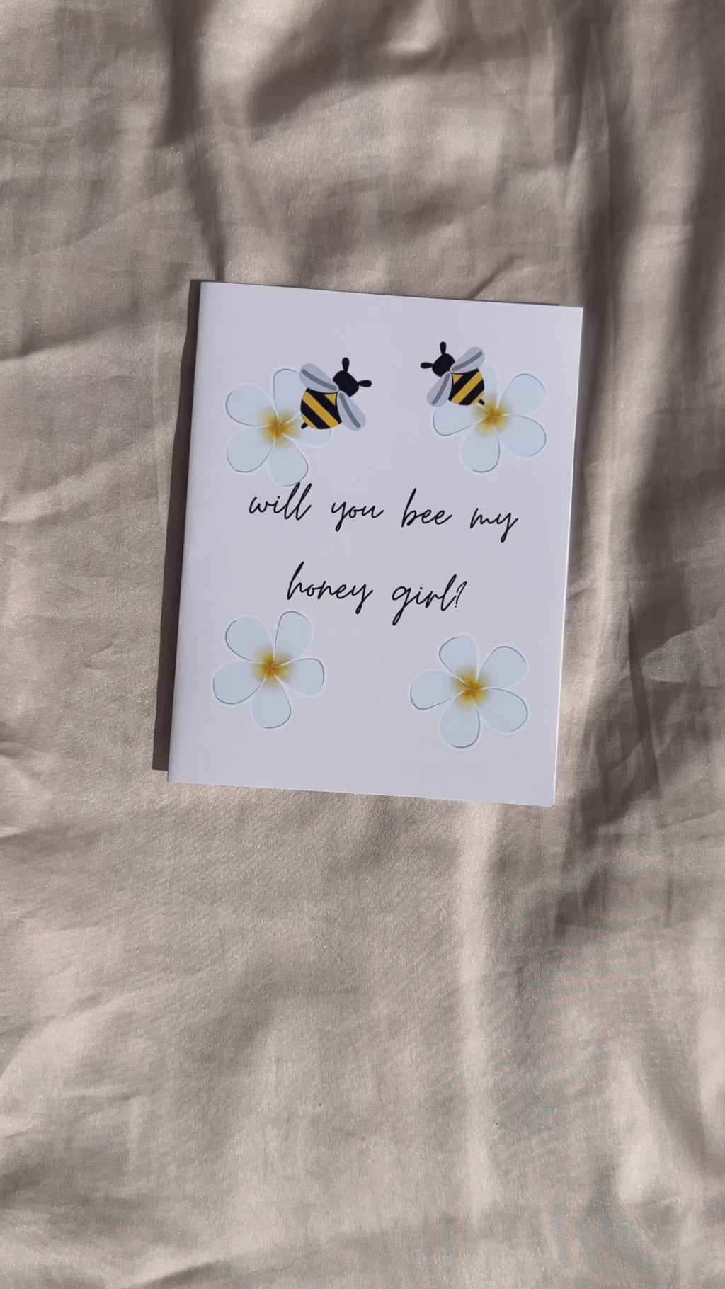 "Will you bee my honey girl?" Greeting Card